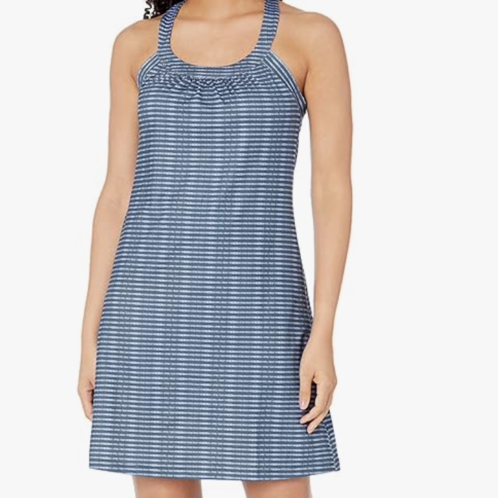Prana Cantine Dress Xl Grey Blue Wicker Nwt